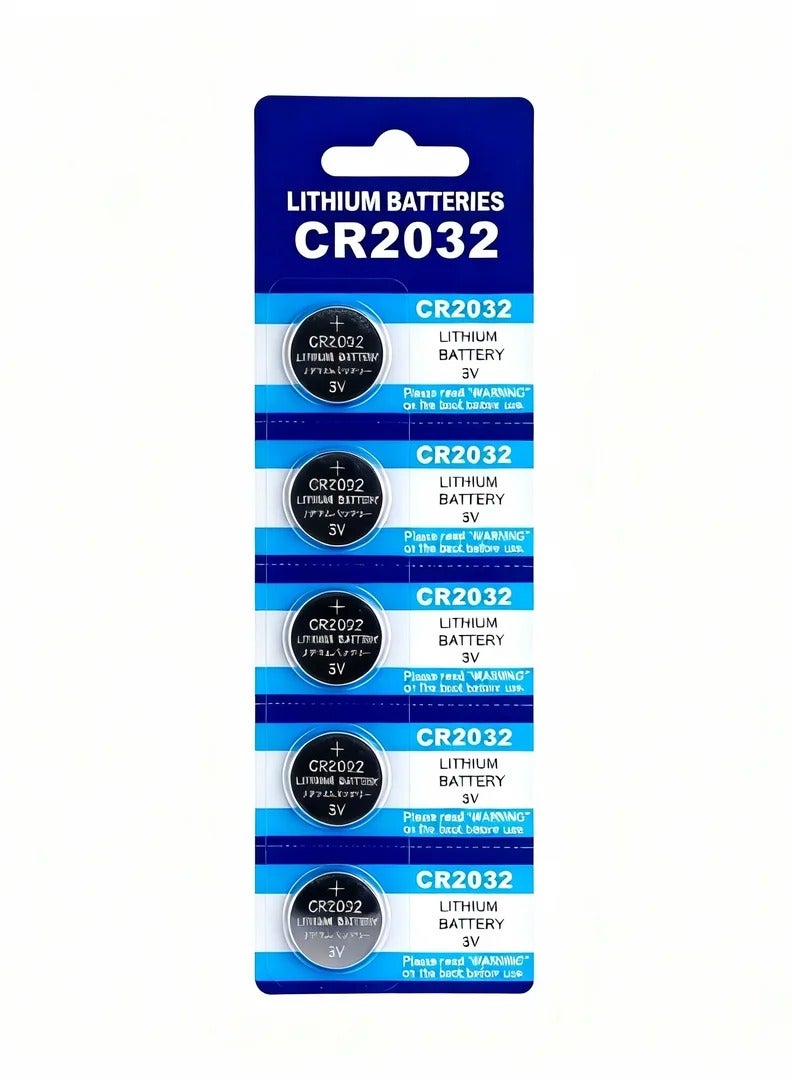 robotgcc Premium CR2032 3V Coin Lithium Battery | True Capacity, High-Quality Cells with Stable Voltage & Low Self-Discharge | Universal 5-Pack Blister | For Remotes, PC CMOS, Glucometers, Candles & Small Electronics | CE & RoHS Compliant - Image 1